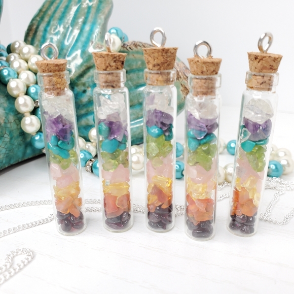 CLOSET CLOSING Chakra Pixie Bottle Necklace - Picture 4 of 11